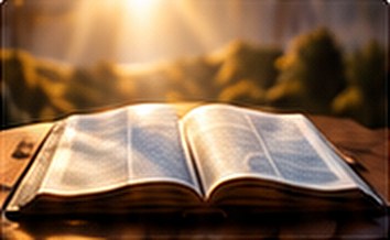 An open Bible in sunlight